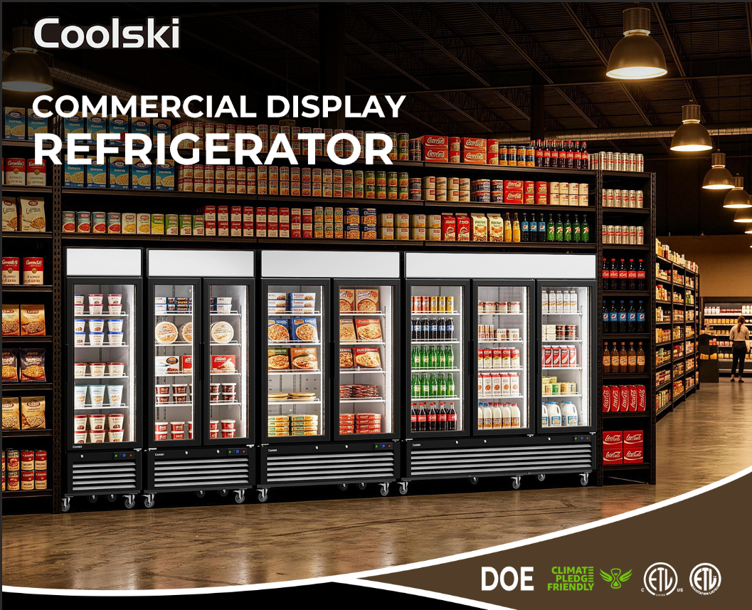 Coolski 54” Double Glass Door Merchandiser Refrigerator | Maximize Your Retail Sales