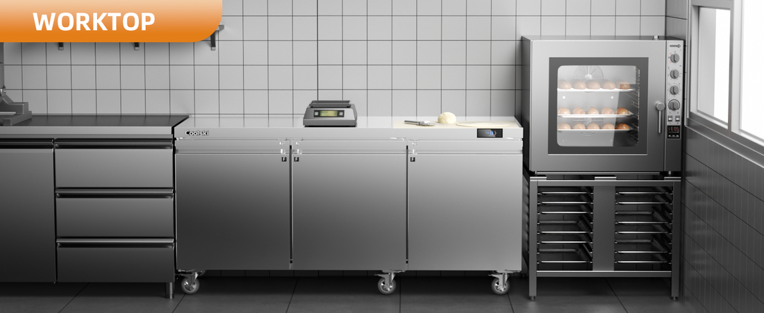 Coolski 72"3-Door Worktop Undercounter Freezer: High-Capacity Freezing Meets Multi-Use Prep Space