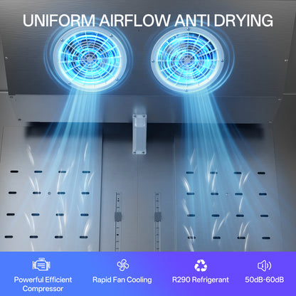 Coolski 54 in. 47.5 cu. ft. Auto / Cycle Defrost 2-Glass Door Commercial Reach In Display Upright Freezer in Stainless Steel