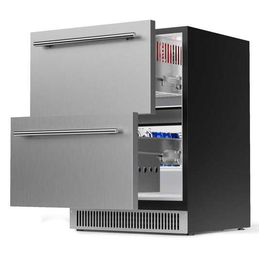 Coolski 24 Inch Under Counter Beverage Refrigerator Drawers