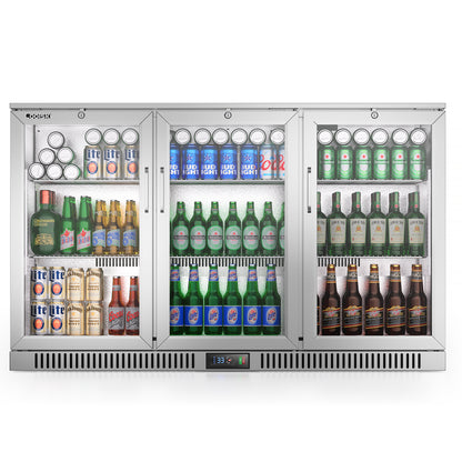 Coolski Beverage Refrigerator with 3 Doors, Commercial Back Bar Cooler for Beer Soda Wine