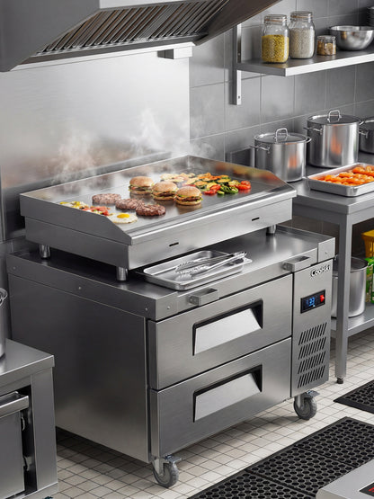 Coolski 36 in. 1.96 cu. ft. Commercial Chef Base Refrigerator with 2 Drawers in Stainless Steel