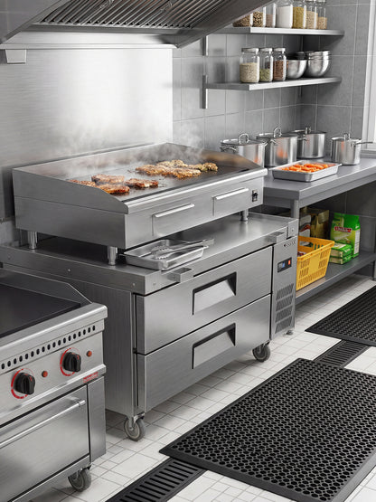 Coolski 48 in. 3.45 cu. ft. Commercial Chef Base Refrigerator with 2 Drawers in Stainless Steel