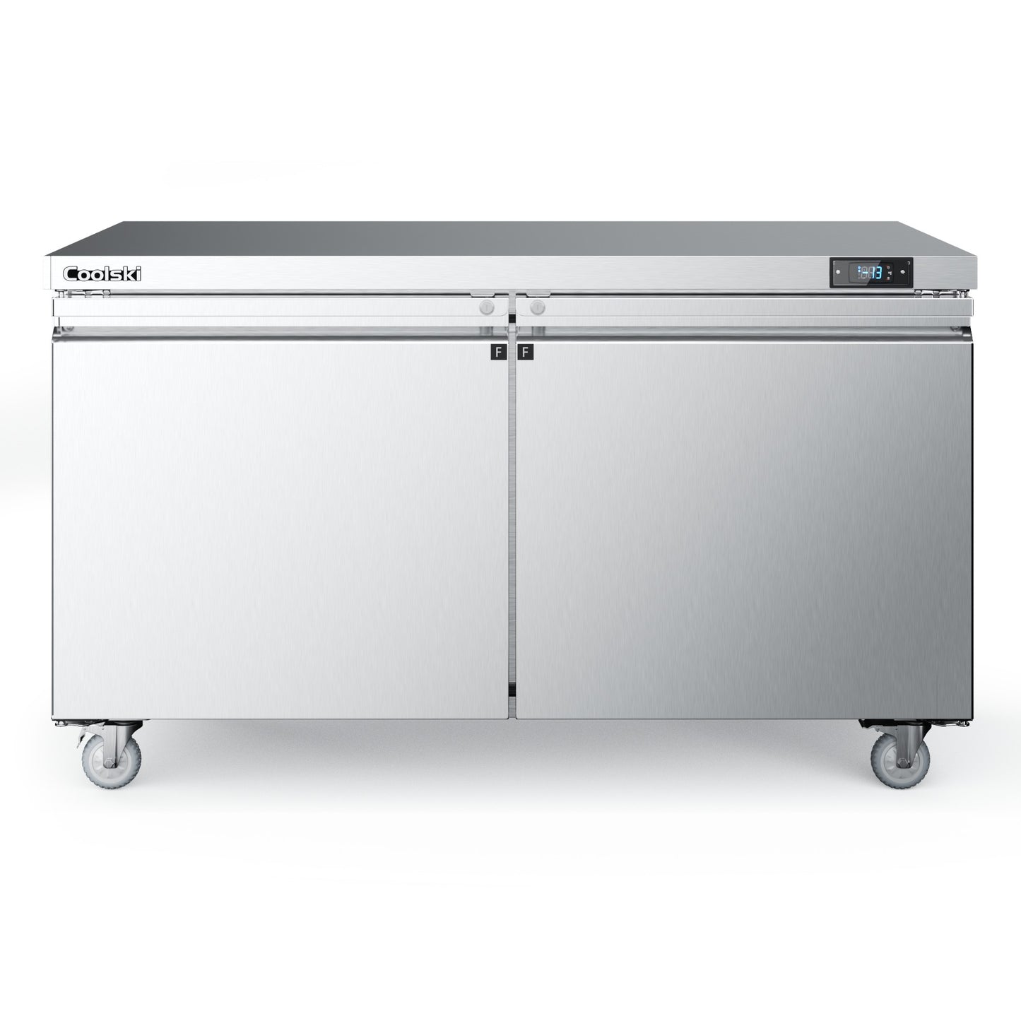 Coolski 60 in. 17.6 cu. ft. Commercial Auto / Cycle Defrost Undercounter Upright Freezer in Stainless Steel