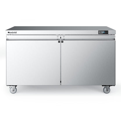 Coolski 60 in. 17.6 cu. ft. Commercial Auto / Cycle Defrost Undercounter Upright Freezer in Stainless Steel