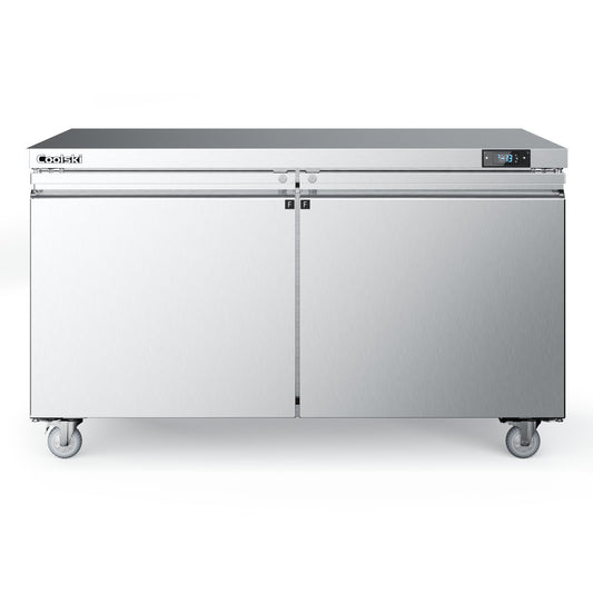 Coolski 60 in. 17.6 cu. ft. Commercial Auto / Cycle Defrost Undercounter Upright Freezer in Stainless Steel