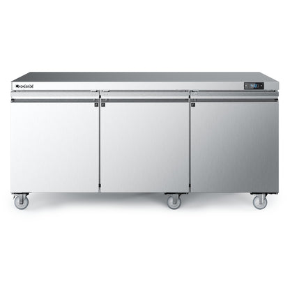 Coolski 72 in. 20.9 cu. ft. Commercial Auto / Cycle Defrost Undercounter Upright Freezer in Stainless Steel