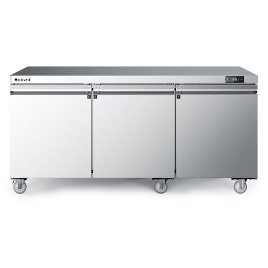 Coolski 72 in. 20.9 cu. ft. Commercial Auto / Cycle Defrost Undercounter Upright Freezer in Stainless Steel