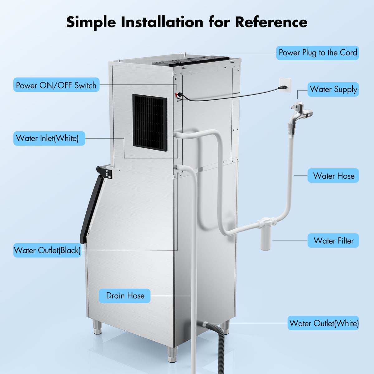 Coolski Commercial Ice Maker Machine 350LB/24H – Coolski Official