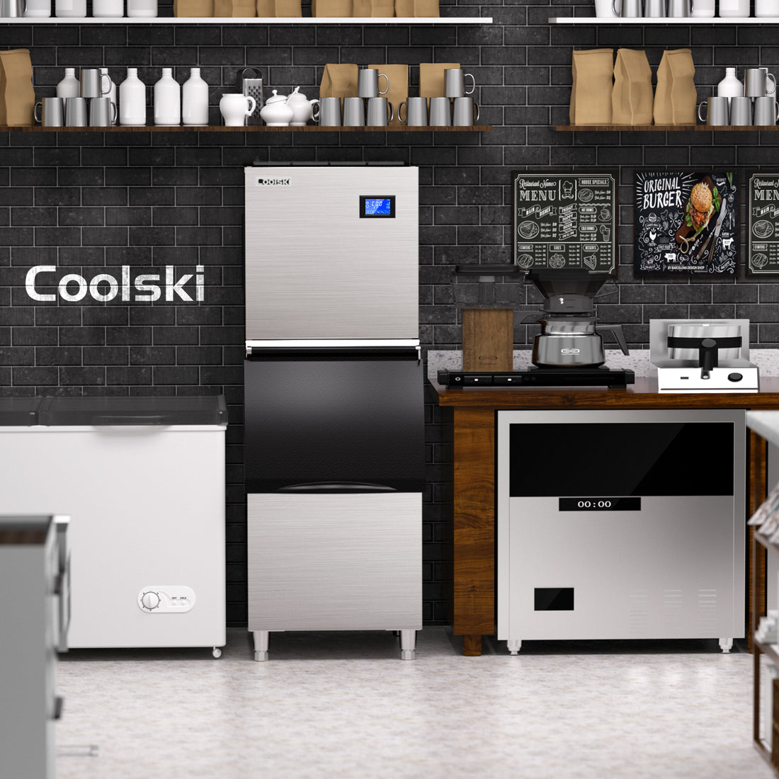 Coolski 26'' Undercounter Ice Machine 200LBS/24H