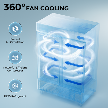 Coolski 54’’ W Commercial Display Freezer, 49 cu.ft Upright Merchandiser Freezer for Supermarket, Restaurant, Cafe, Bar, Top Customizable Light Box, Automatic Defrost, ETL&DOE Certified