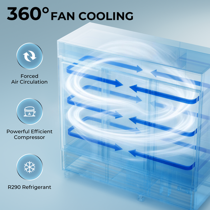 Coolski 82’’ W Commercial Display Freezer, 72 cu.ft Upright Merchandiser Freezer for Supermarket, Restaurant, Cafe, Bar, Top Customizable Light Box, Automatic Defrost, ETL&DOE Certified