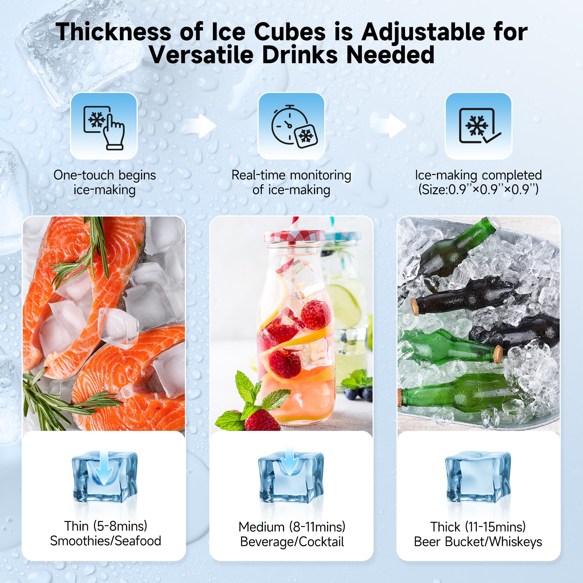 Coolski 450 Lb. Daily Production Cube Clear Ice Freestanding Ice Maker