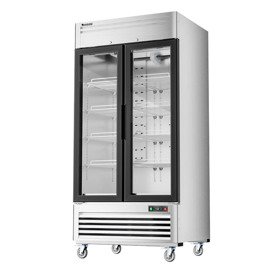 Coolski 40 in. 33.5 cu. ft. Auto / Cycle Defrost 2-Glass Door Commercial Reach In Display Upright Freezer in Stainless Steel