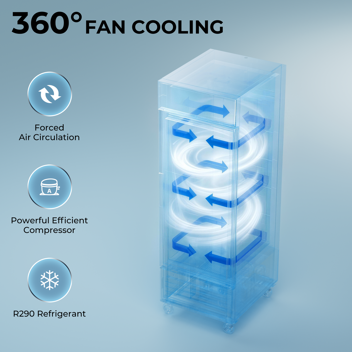 Coolski 27’’ W Commercial Display Freezer, 19.42 cu.ft Upright Merchandiser Freezer for Supermarket, Restaurant, Cafe, Bar, Top Customizable Light Box, Automatic Defrost, ETL&DOE Certified