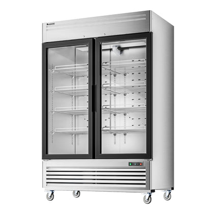 Coolski 54 in. 47.5 cu. ft. Auto / Cycle Defrost 2-Glass Door Commercial Reach In Display Upright Freezer in Stainless Steel