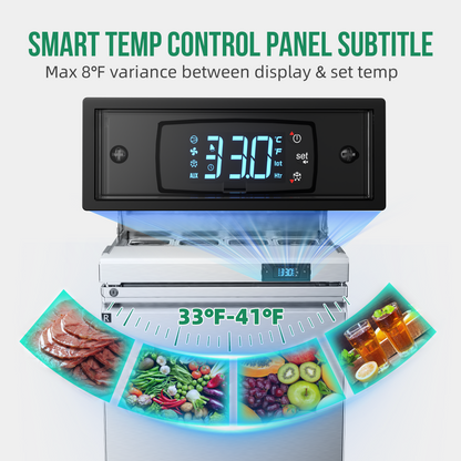 Coolake 27'' W Commercial Refrigerator Sandwich Salad Prep Table, 1 Door Sandwich Fridge with 8 GN 1/6 Pans