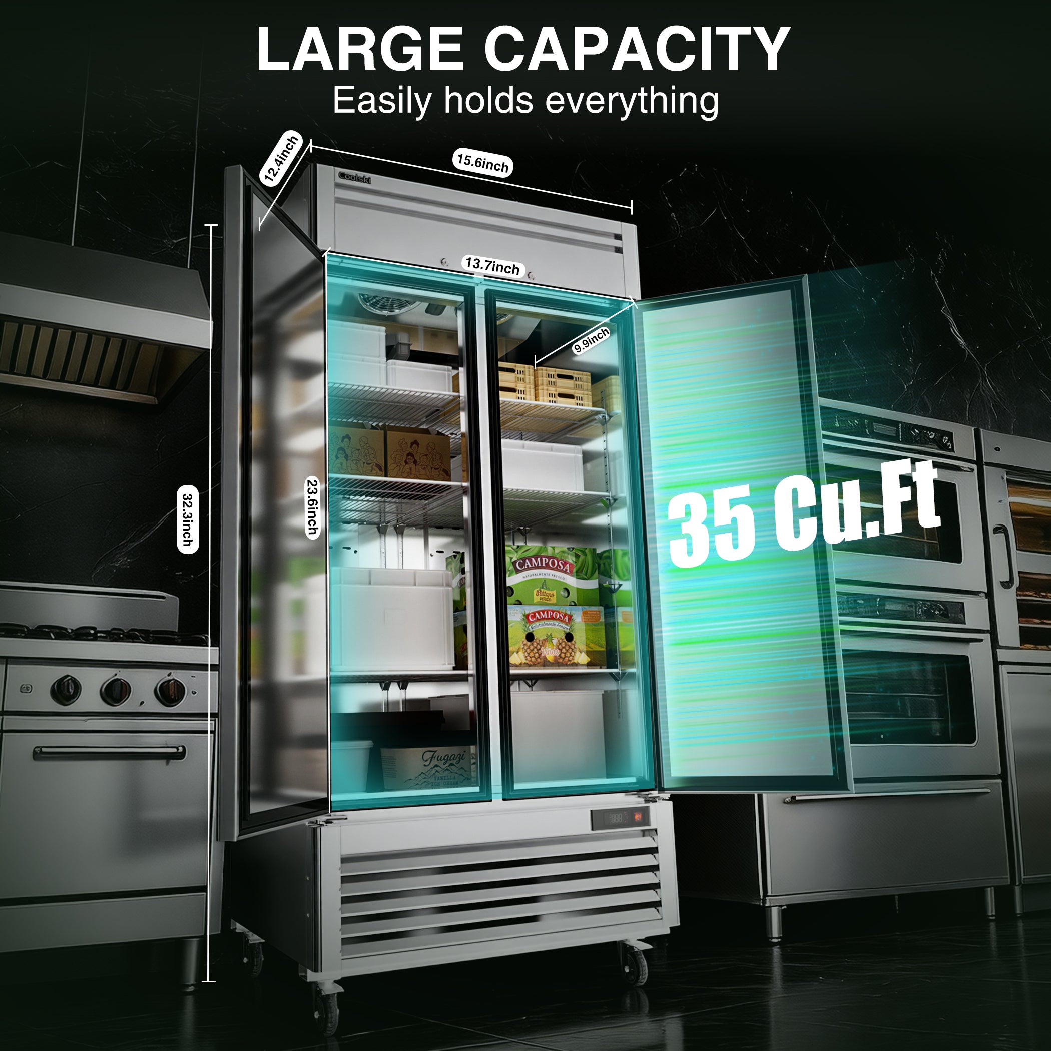 Coolski 40 in. 35 cu. ft. Auto / Cycle Defrost Commercial