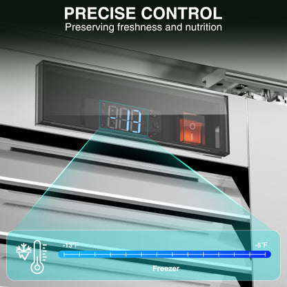 Coolski 40 in. 35 cu. ft. Auto / Cycle Defrost Commercial Freezer Reach in 2 Door Upright Freezer in Stainless Steel