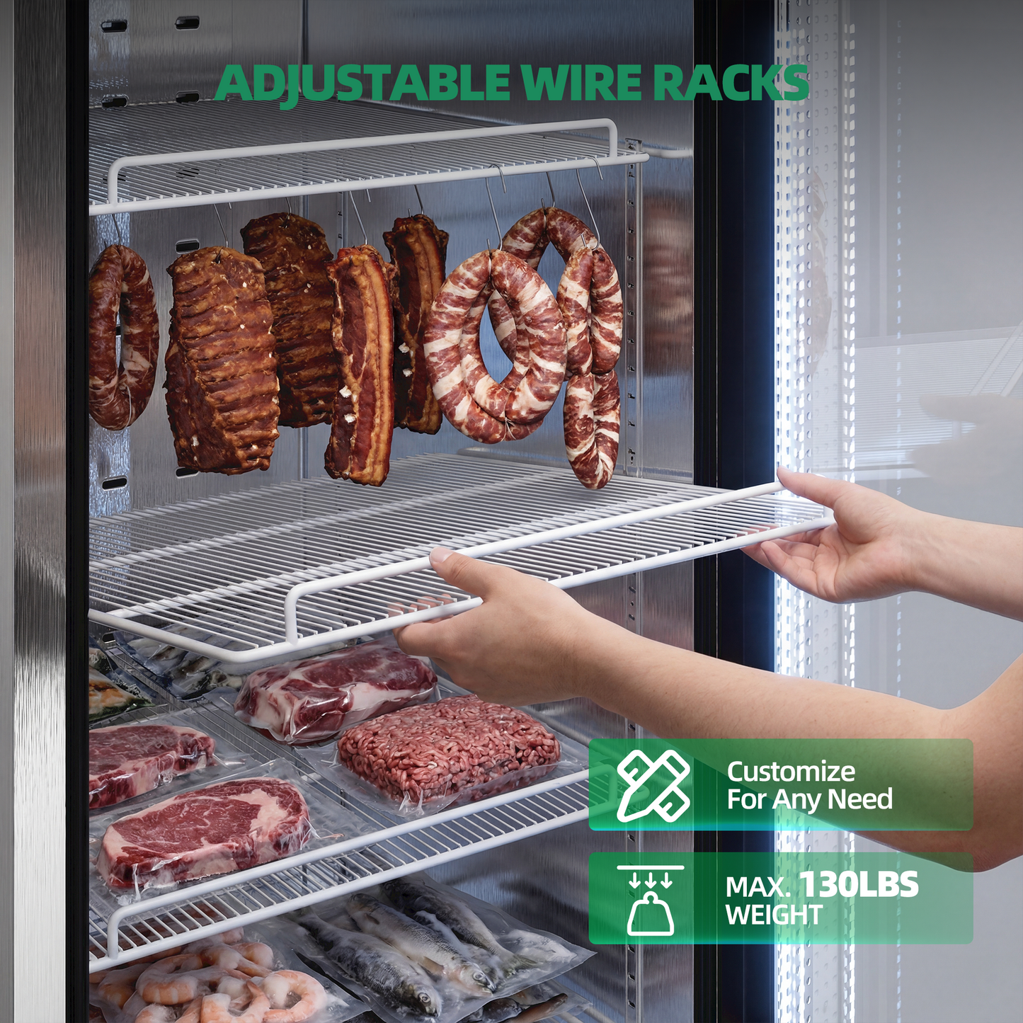 Coolski 27 in. 21.8 cu. ft. Auto / Cycle Defrost 1-Glass Door Commercial Reach In Display Upright Freezer in Stainless Steel