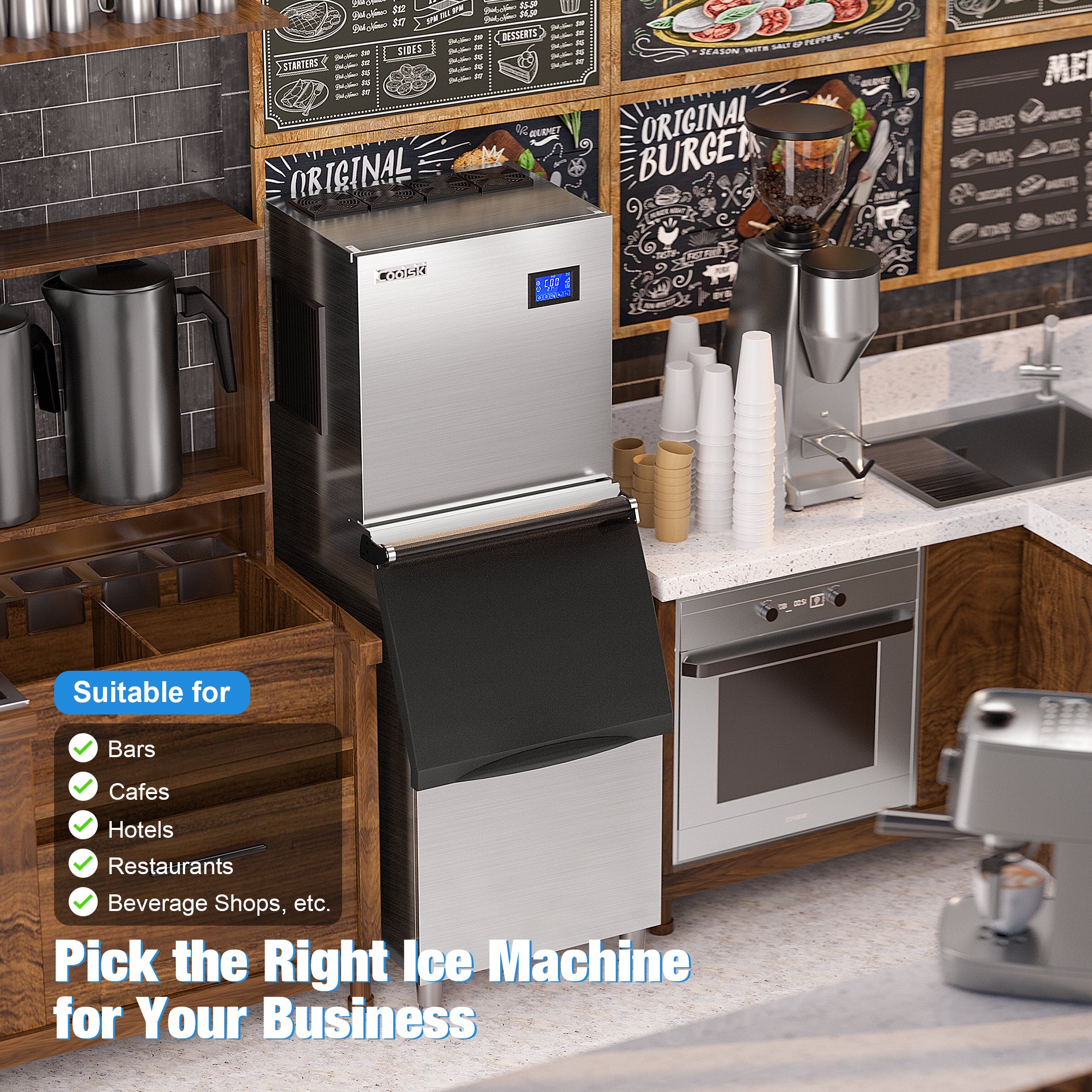 Coolski 22'' Commercial Ice Maker Machine 450LBS/24H - Coolski Ice ...
