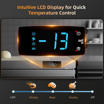 Coolski 27 in. 7.5 cu. ft. Commercial Auto / Cycle Defrost Undercounter Upright Freezer in Stainless Steel