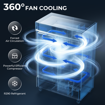 Coolski Commercial 54 W’’ Commercial Display Refrigerator, 49 Cu. Ft Glass Door Cooler, Upright Merchandiser Drink Fridge for Bar, Restaurant, shop, Customizable Top Light Box, Auto Defrost