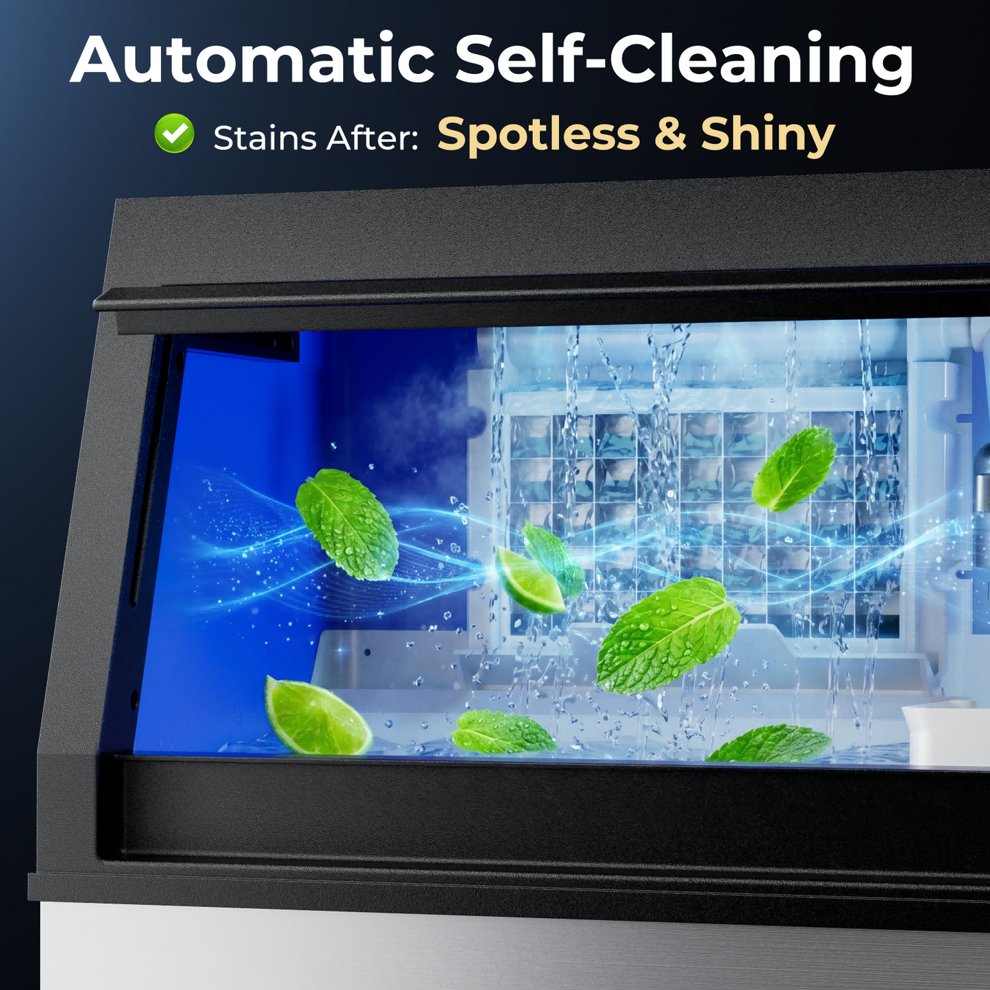 Coolski Commercial Ice Maker Machine, 200lbs/24H with 35lbs Ice Storage