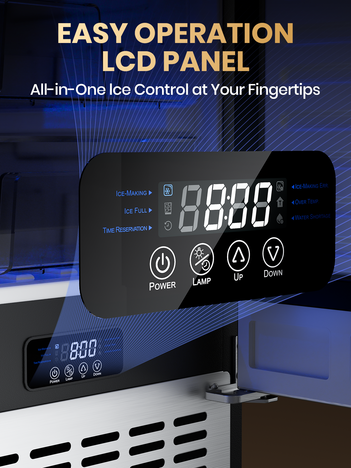 Coolski 15 in. 100lbs/24H Commercial Nugget Ice Maker in Black, Bulit-in/Freestanding, Auto-Cleaning