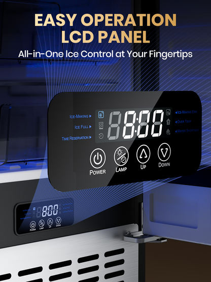 Coolski 15 in. 100lbs/24H Commercial Nugget Ice Maker in Black, Bulit-in/Freestanding, Auto-Cleaning