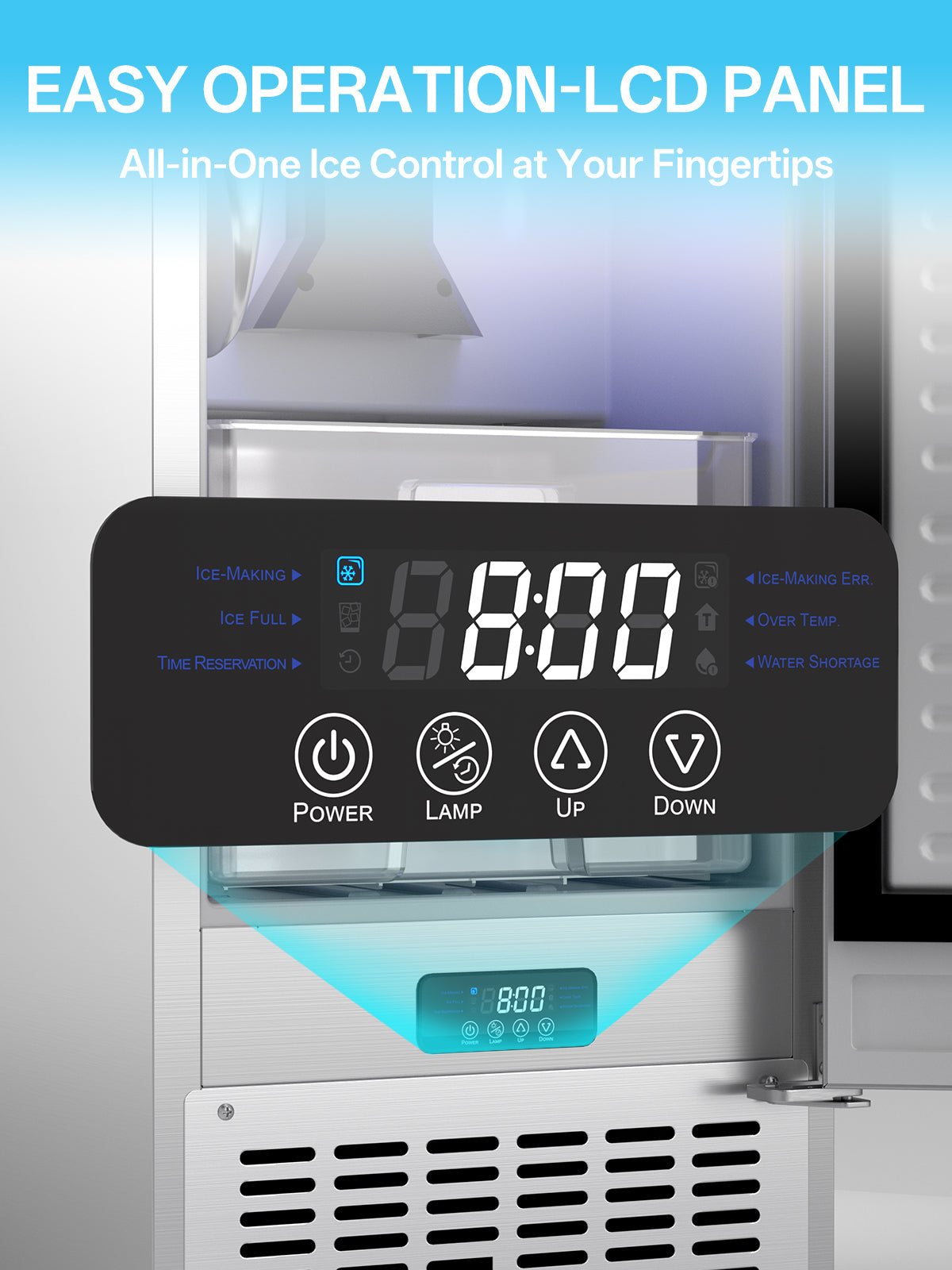 Coolski 15 in. 100lbs/24H Commercial Nugget Ice Maker in Silver, Bulit-in/Freestanding, Auto-Cleaning