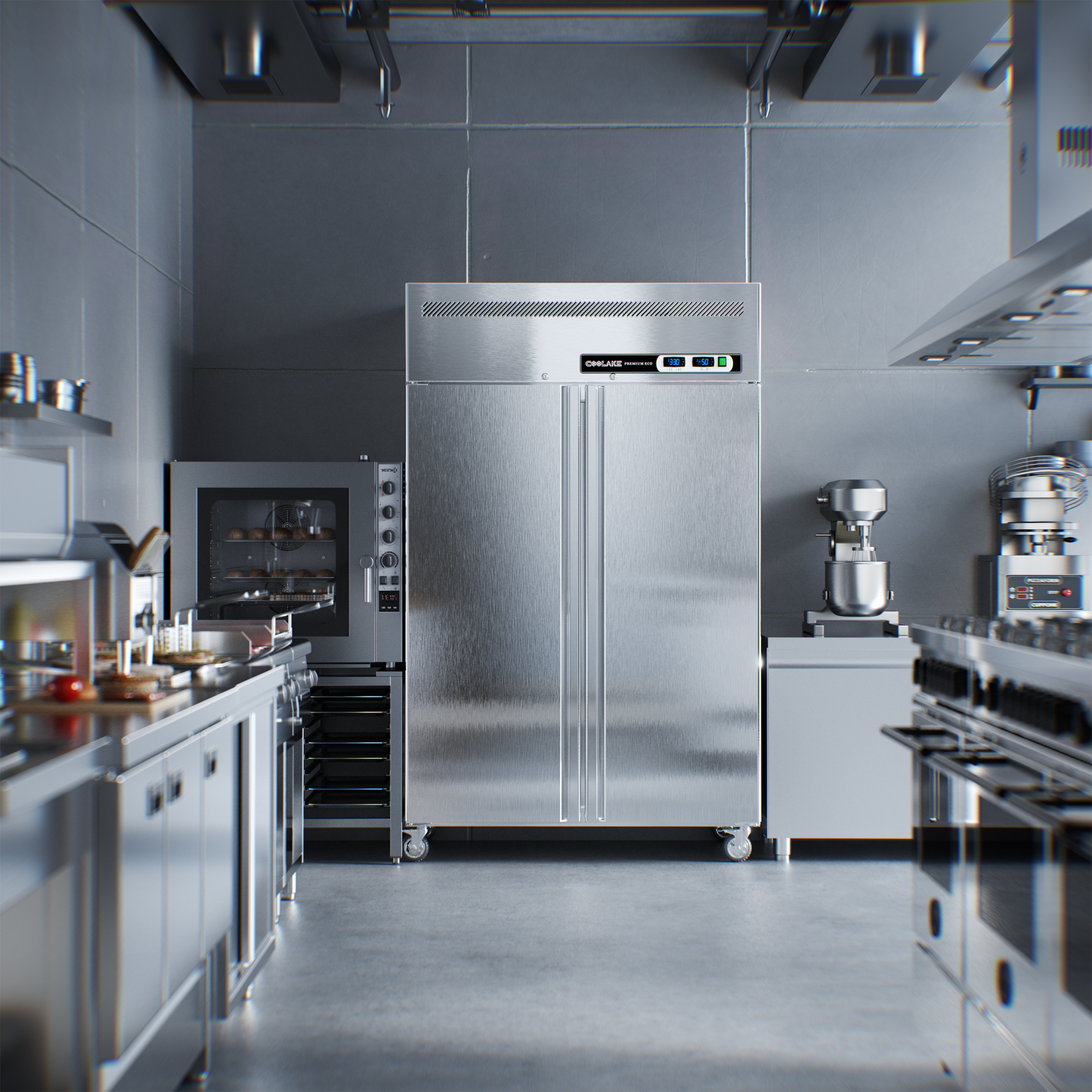 Coolake 48" W 36 Cu.ft 2 Door Commercial Refrigerator and Freezer Combo, Dual Temperature Zones