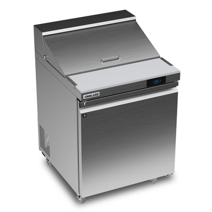 Coolake 27'' W Commercial Refrigerator Sandwich Salad Prep Table, 1 Door Sandwich Fridge with 8 GN 1/6 Pans